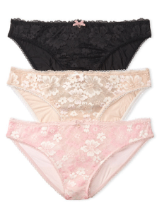 BODY BY VICTORIA 3-pack Lace Front Bikini Panties 11185716