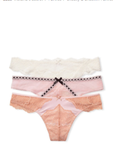 DREAM ANGELS 3-Pack Lace Thong Panties 11195708