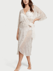 VICTORIA&#039;S SECRET Sheer Long Embroidered Robe 11199476