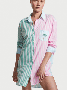 VICTORIA&#039;S SECRET Oversize Cotton Sleepshirt with Lace Trim 11204634