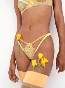 FOR LOVE &amp; LEMONS Waterlilly Embroidery Thong Panty 11207105