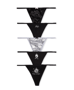 VICTORIA&#039;S SECRET 5-Pack Stretch Cotton V-String Panties in New Year&#039;s 11211403