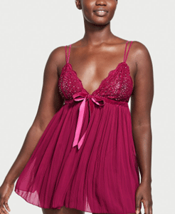 VERY SEXY Pleated Embellished Babydoll 11211557