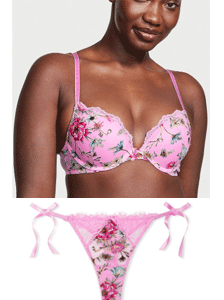 Lightly Lined Bejeweled Embroidery Demi Bra